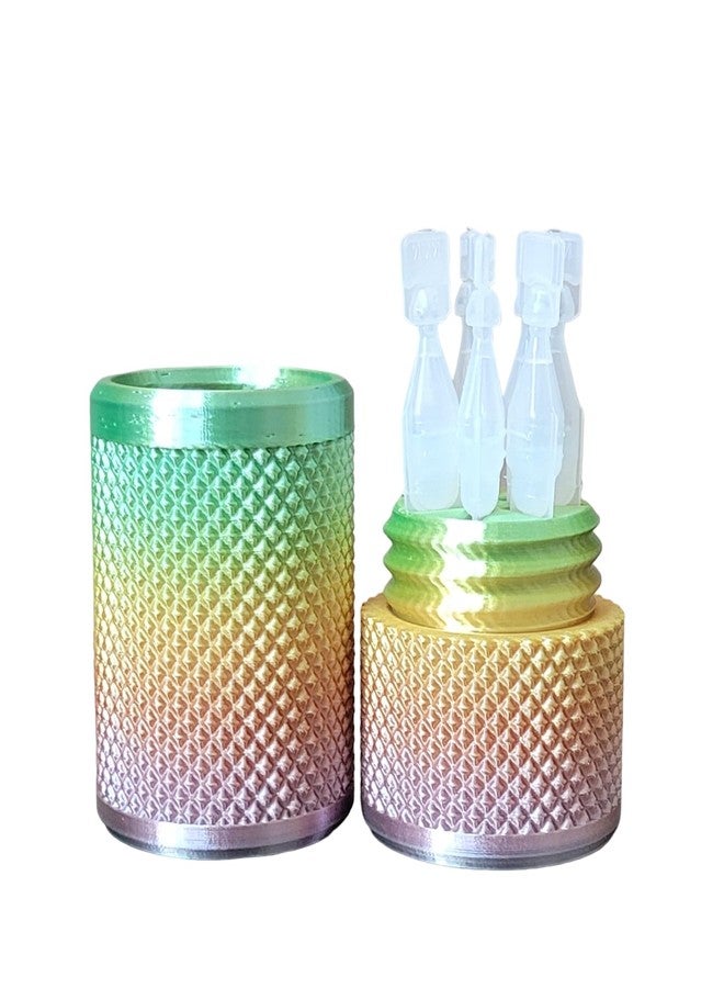 Znet3D Eye Drop Vials Holder & Storage Case - Securely Store Seven (7) Single-Use Vials - Screw-On Lid, Knurled Pattern - Keep Vials Safe & Organized to Keep Track of Your Daily Usage (Mulit-Color) - Image 1